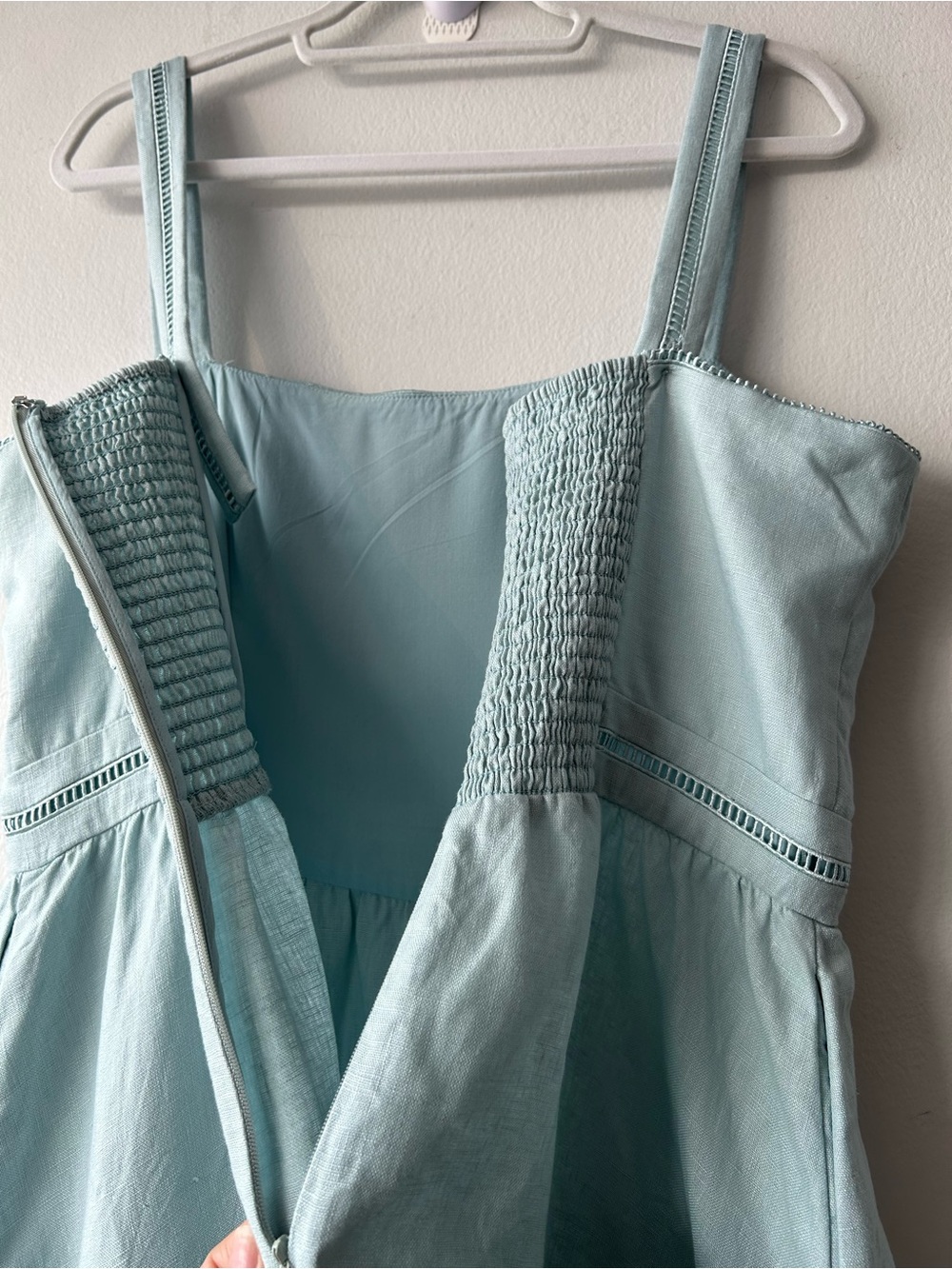 Reformation Everett 100% Linen Midi Dress in Aquamarine - Picture 10 of 15